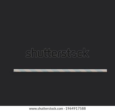 Close up view isolated colorful paper straw on dark background. fit for your design element.