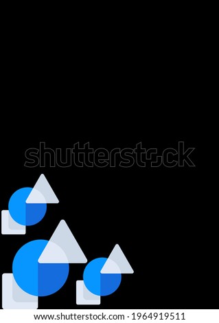 illustration shape geometric triangle,circle and rectangle with black color background