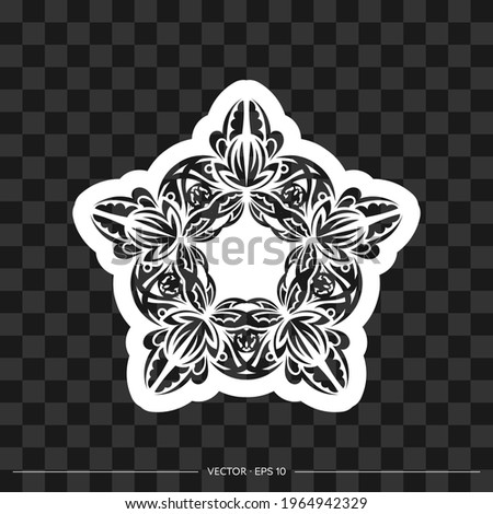 Decorative ornament in ethnic oriental style. Coloring book page.