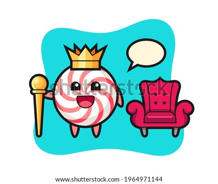 Mascot cartoon of candy as a king, cute style design for t shirt, sticker, logo element