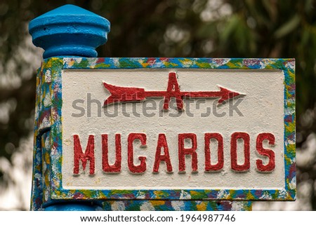 To Mugardos Road Sign Galicia Spain