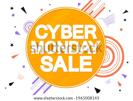 Cyber Monday, sale poster design template, promotion banner