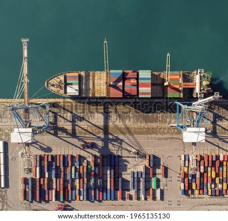 aerial view cargo vessel ship photography