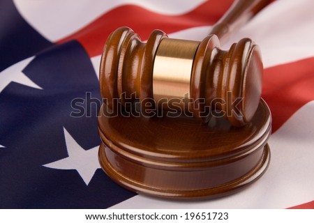 Gavel and american flag, symbol for jurisdiction Royalty-Free Stock Photo #19651723