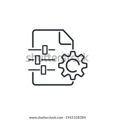 Document and control panel. Configuring document parameters. Vector linear icon isolated on white background. Royalty-Free Stock Photo #1965328384