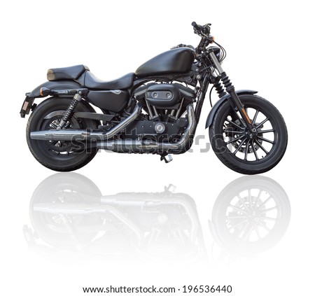 Black motorbike isolated Royalty-Free Stock Photo #196536440