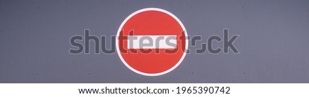 Stop sign on gray background. Copy space. 