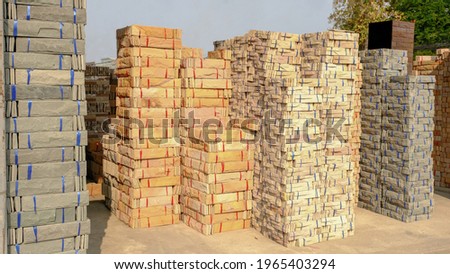 modern brick stone stack background texture photo.