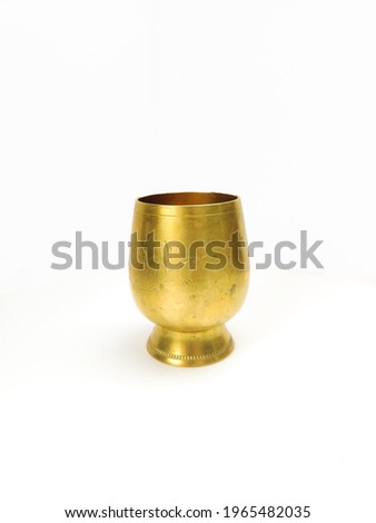 antique brass cup for drink 