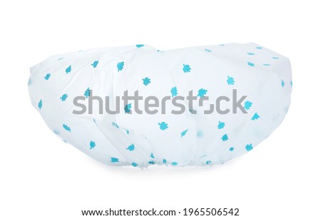 Waterproof shower cap with pattern isolated on white Royalty-Free Stock Photo #1965506542