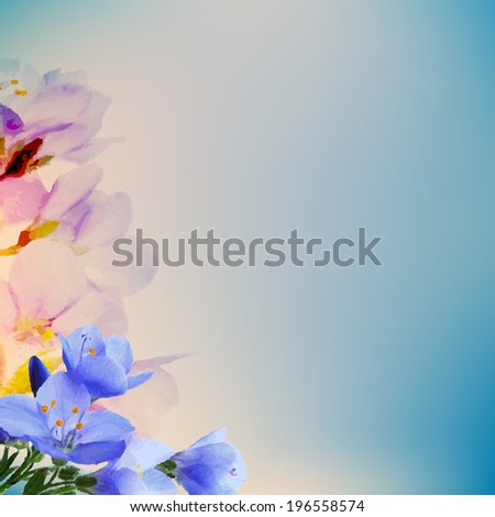 Abstract Flowers, With Gradient Mesh, Vector Illustration