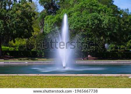 Spouting fountain - long exposure creates a silky effect.