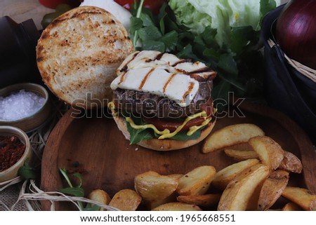 Perfect Tasty Hamburger Photos With Patatoes