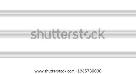 Vector illustration different shapes skirting boards for wall or floor isolated on white background. Set of realistic white seamless baseboards in flat style. Plastic or wood molding patterns. Royalty-Free Stock Photo #1965730030