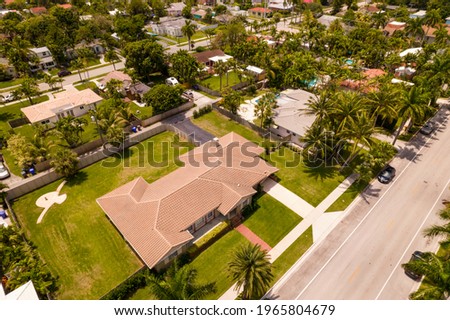 Aerial photo single family homes Hollywood Lakes FL USA