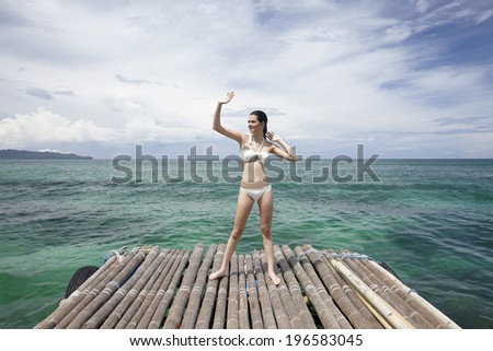 the image of beautiful woman in Boracay resort