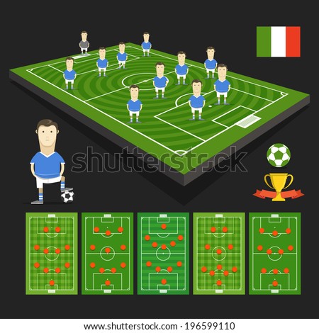 Soccer world cup team presentation. Italy team