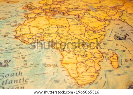 Africa on map of the world Royalty-Free Stock Photo #1966065316
