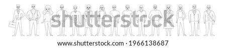 People standing cartoon characters isolated set - vector illustration