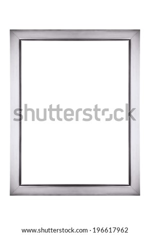 Silver picture frame isolated Royalty-Free Stock Photo #196617962