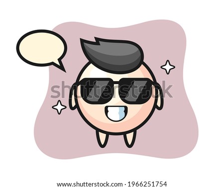 Cartoon mascot of pearl with cool gesture, cute style design for t shirt, sticker, logo element