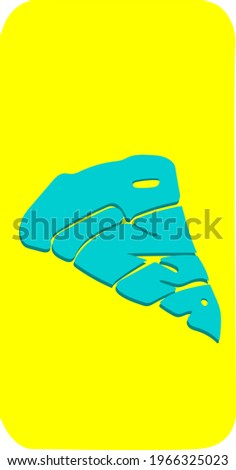 Phone cover design, green pizza lettering on bright yellow background