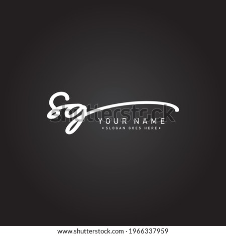 Initial Letter SG Logo - Handwritten Signature Style Logo