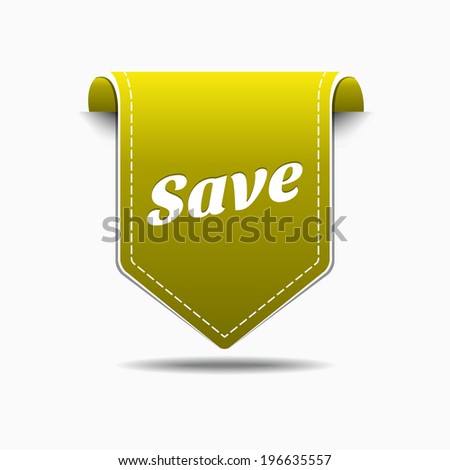 Save Yellow Label Icon Vector Design