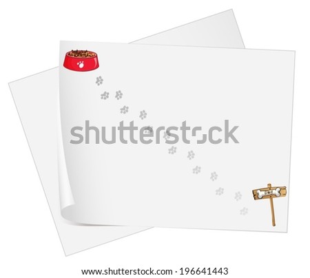 Illustration of the empty stationery papers on a white background