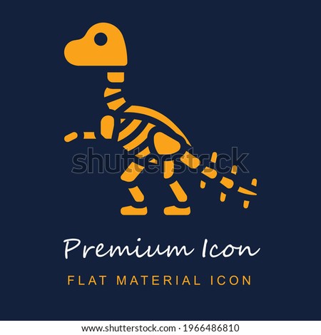 Dinosaur Skull premium material ui ux isolated vector icon in navy blue and orange colors