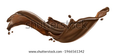 Chocolate splash isolated on white background with clipping path Royalty-Free Stock Photo #1966561342