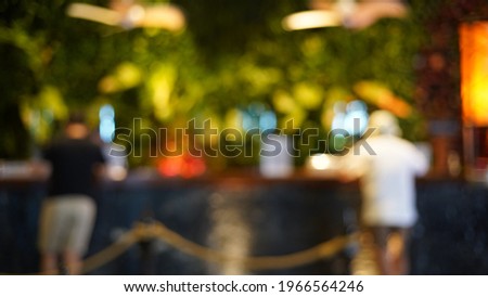 Abstract blurred hotel lobby luxury interior for Background, hotel front desk, reception counter, business travel concept