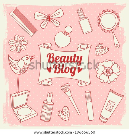vector illustration on the theme of beauty and cosmetics
