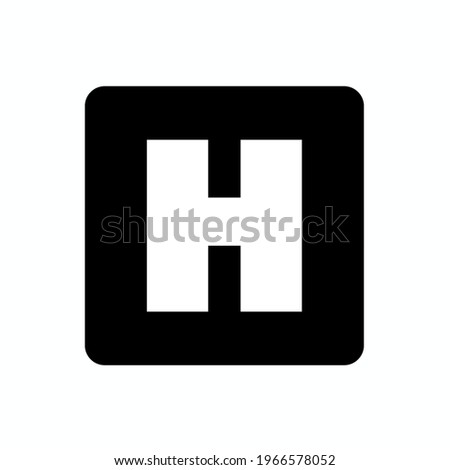 Hospital Sign black icon in flat style isolated. Vector Symbol illustration.