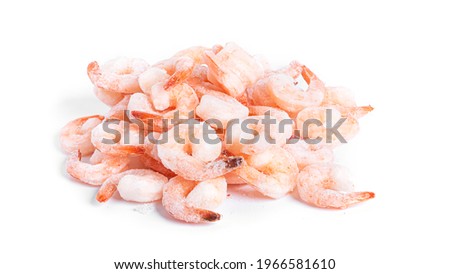 Frozen shrimp isolated on a white background. High quality photo