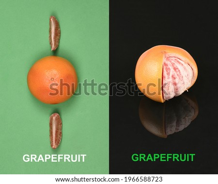 Creative layout made of grapefruit. High resolution photo. Full depth of field.