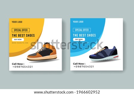 Shoes Social Media Post Banner Template Royalty-Free Stock Photo #1966602952