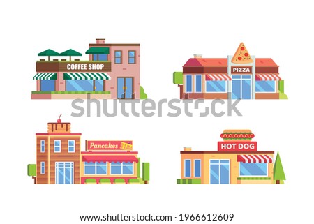 small business building illustration with flat design concept