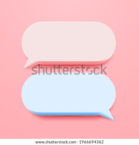 Minimal blank 3d chat boxes sign. 3d vector illustration Royalty-Free Stock Photo #1966694362