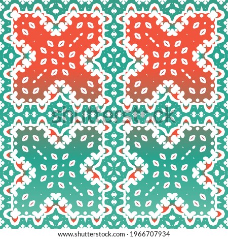 Ornamental talavera mexico tiles decor. Original design. Vector seamless pattern concept. Red gorgeous flower folk print for linens, smartphone cases, scrapbooking, bags or T-shirts.