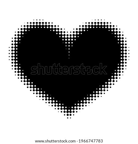 Halftone heart symbol. Vector Valentine's day heart design element.