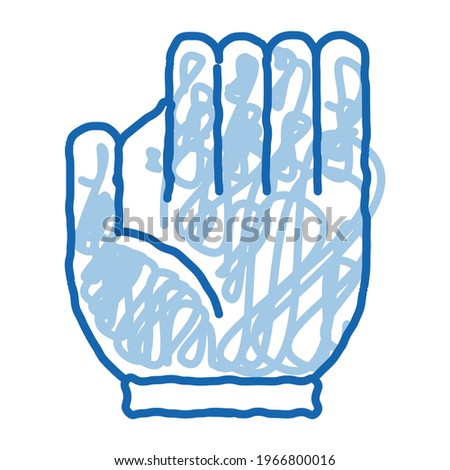 Baseball Glove sketch icon vector. Hand drawn blue doodle line art Baseball Glove isometric sign. isolated symbol illustration