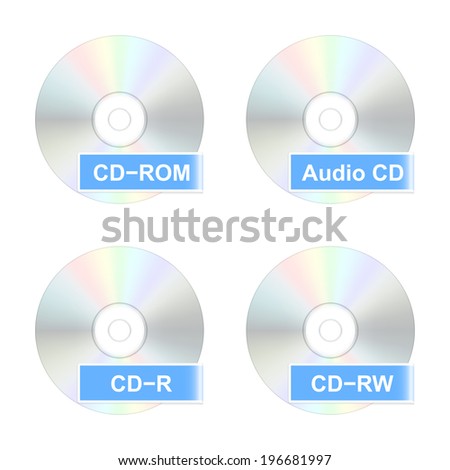 CD disk icons. 2d illustration.
