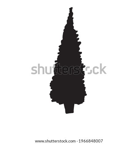 Pine tree. Vector tree. Print for greeting cards and greetings.