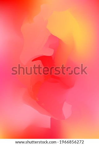 Abstract red and orange watercolor background, painted vector illustration like sea waves. Watercolor gradient pattern with thin wavy border lines, vector painting. Abstract colorful oil paints.