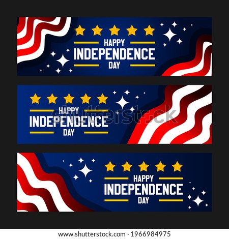 Independence Day Celebration Banner Set Design. Banner Set for 4 th of July