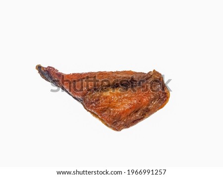 Dried salted fish (tilapia fish) isolated on white background it was prepared for cooking food and macro