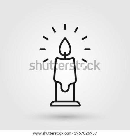 Birthday candle icon. Decorative candle flame symbol.