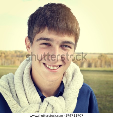 Toned photo of Happy Teenager portrait outdoor