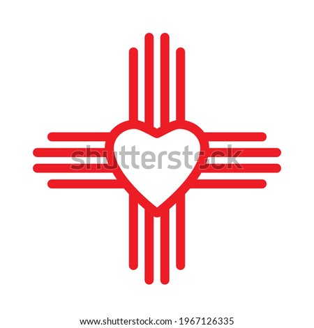 Zia heart symbol icon. Clipart image isolated on white background